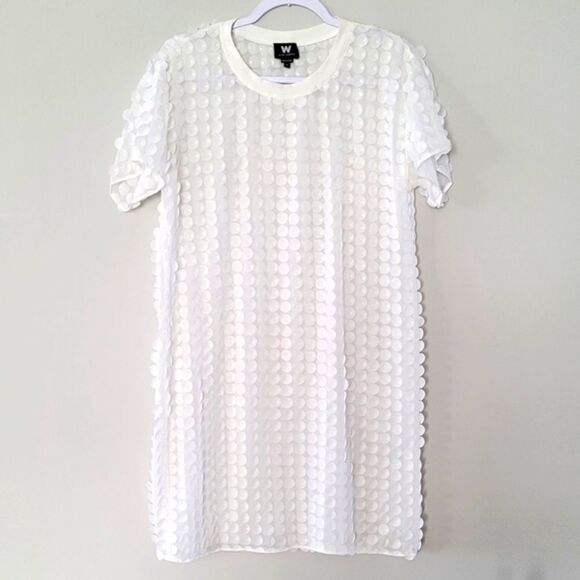 W By Worth White Circle aplique dress Size 6 - Picture 4 of 13